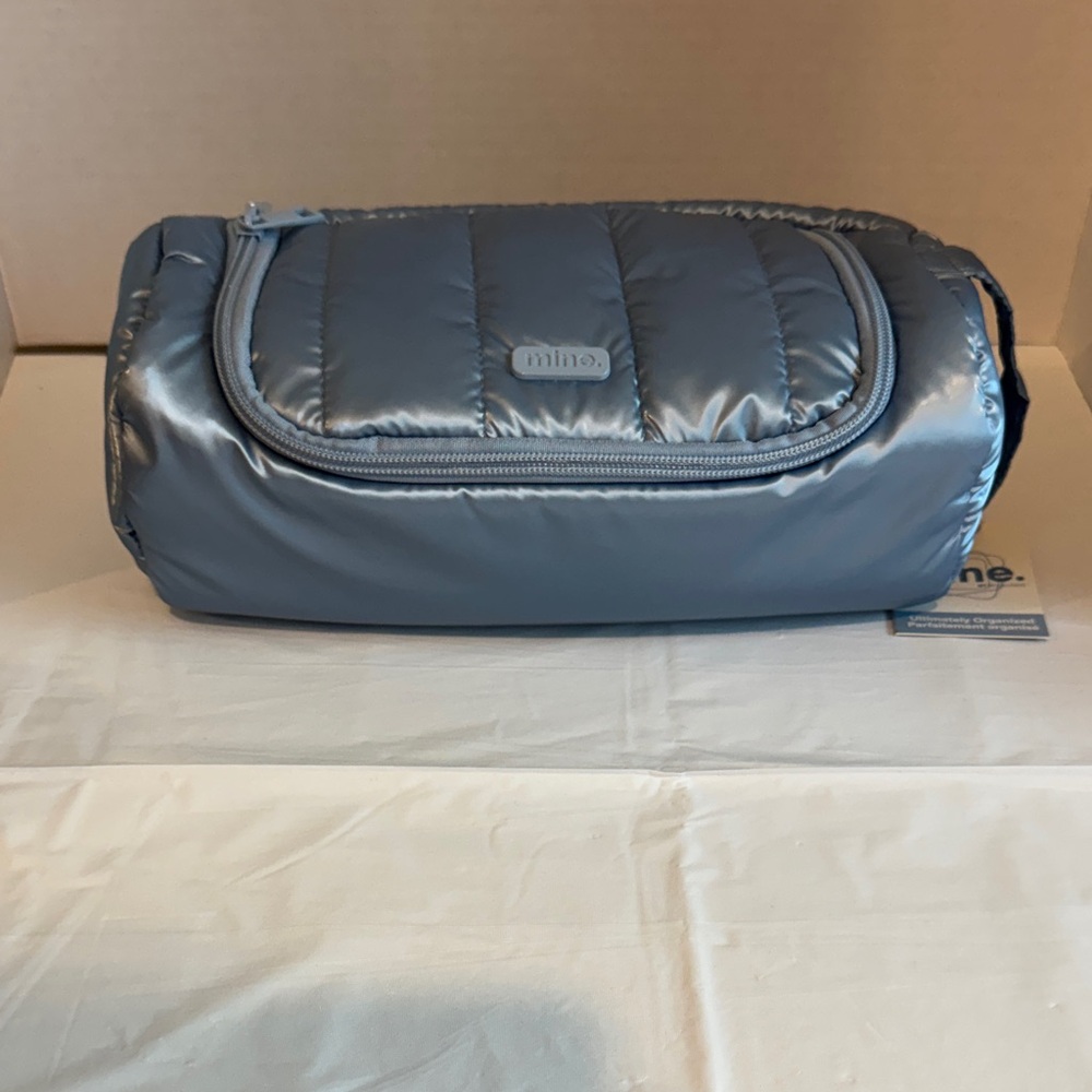mine Metallic Gray Cosmetic Travel Pouch